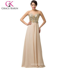 Novos Produtos ! Grace Karin Strapless Sweetheart Sequins Beaded Long Evening Dress 2015 CL6146-1 #